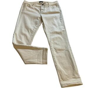 Koral Women's‎ Beige Button Fly Cropped Skinny Jeans Size 26